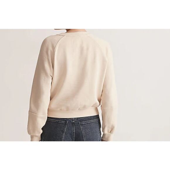 Madewell MWL cream women's Raglan Sweatshirt Size XXS HAS EMBROIDERING "ALI" - Picture 2 of 8